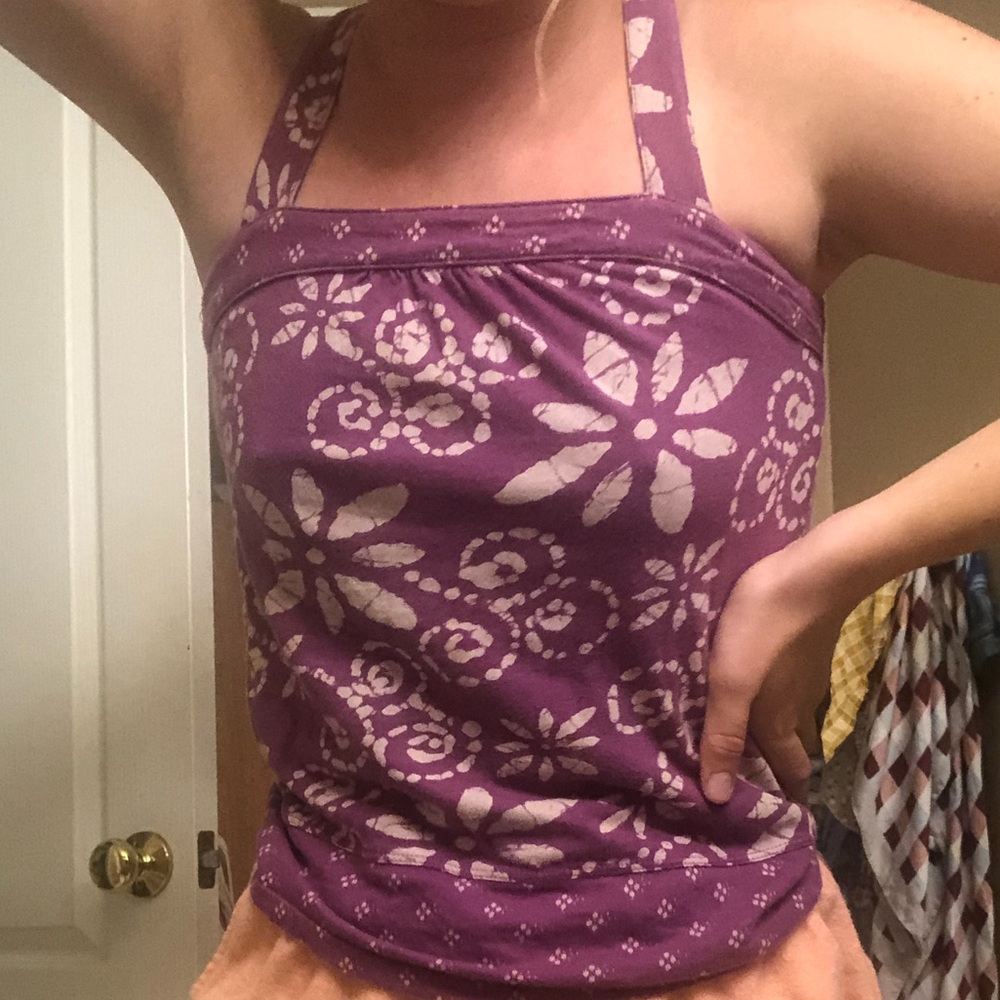 super cute hawaiian print purple summer tank